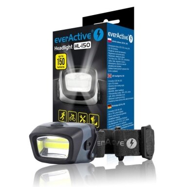 everActive Headlight HL-150 žibintas ant galvos everActive Headlight HL-150 žibintas ant galvos