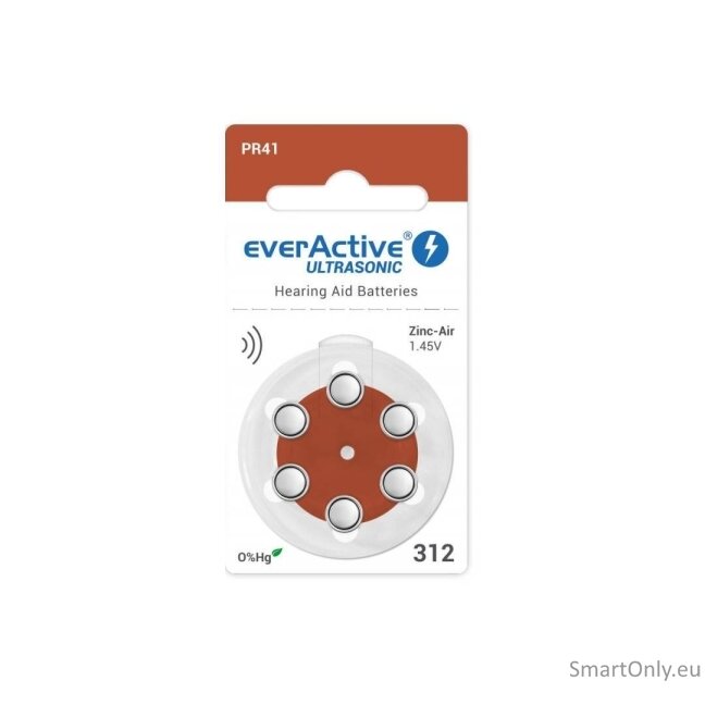 Everactive Ultrasonic 312 PR41 6BL klausos baterijos 60 vnt. 2 Everactive Ultrasonic 312 PR41 6BL klausos baterijos 60 vnt. 2