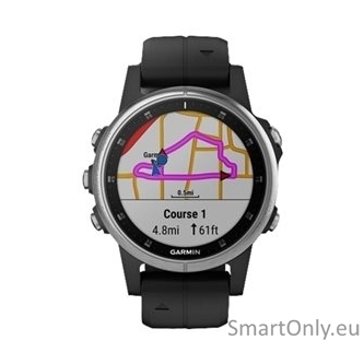 fenix 5S Plus,Glass,Silver w/Black Bnd,GPS Watch,EMEA 1