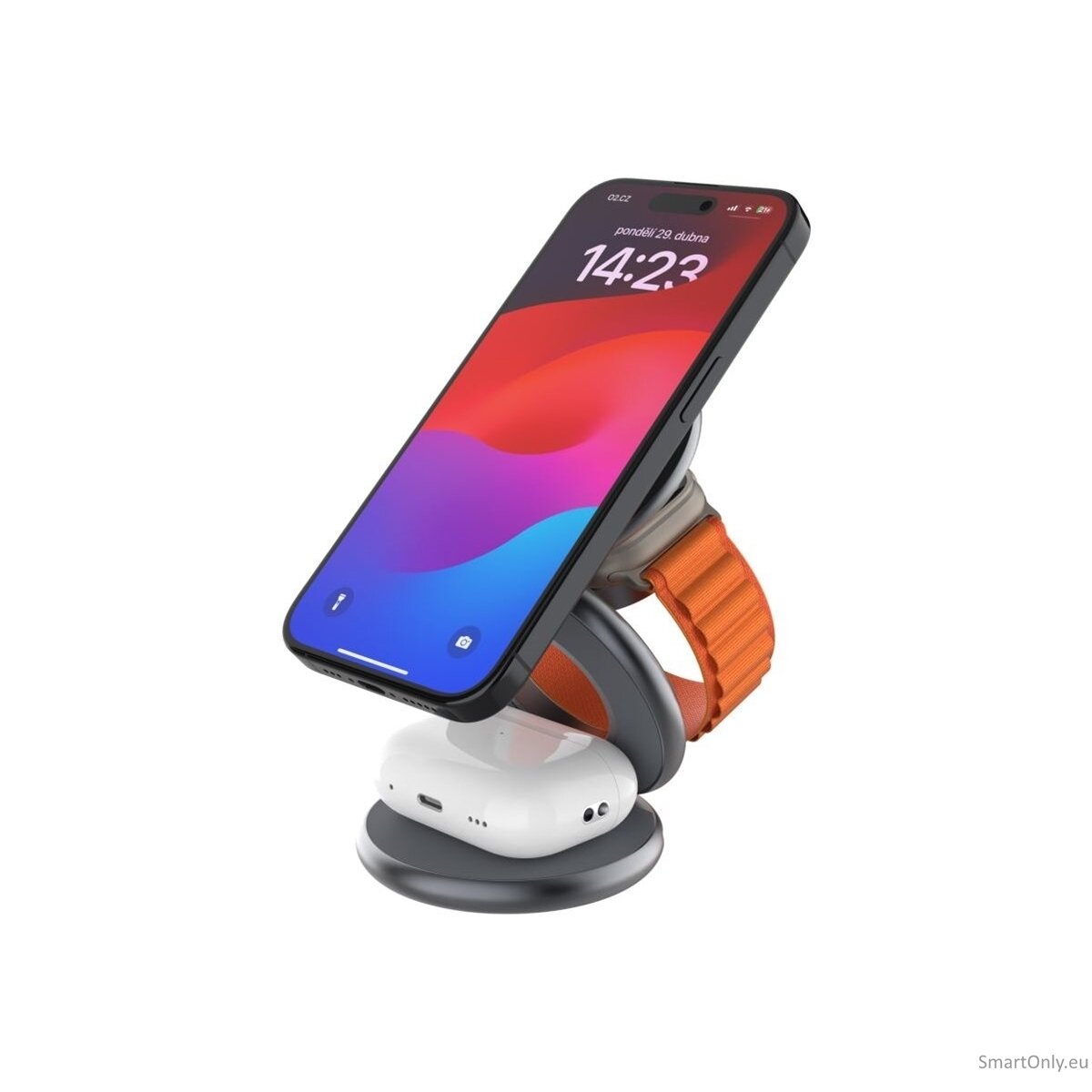 Fixed MagPowerstation Round 3-in-1 foldable wireless charger with MagSafe support | Gray 4 Fixed MagPowerstation Round 3-in-1 foldable wireless charger with MagSafe support | Gray 4