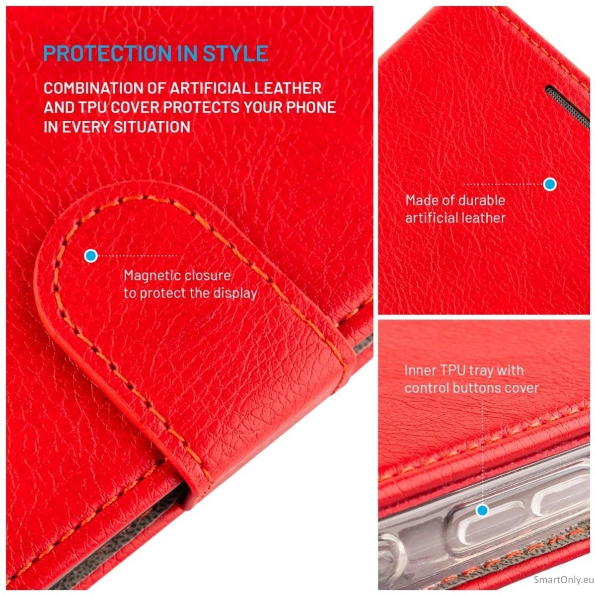 Fixed Opus | Book Case | Samsung | Galaxy A36 5G/A56 5G | Leather | Red 3 Fixed Opus | Book Case | Samsung | Galaxy A36 5G/A56 5G | Leather | Red 3
