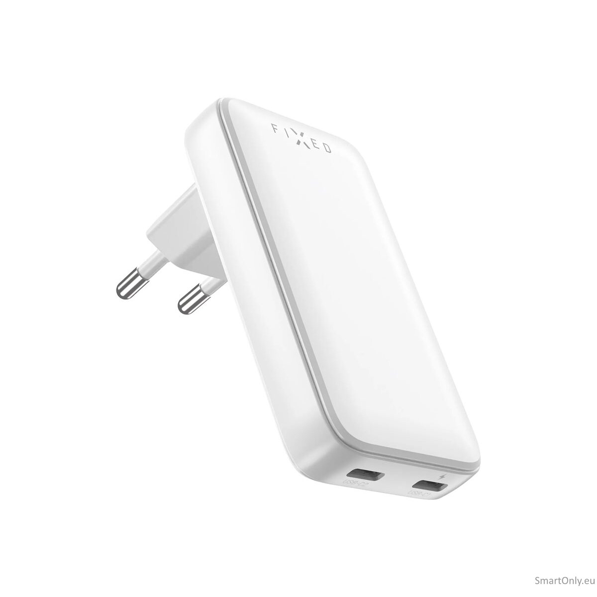 Fixed Slim 2xUSB-C Travel Charger, GaN, PD support 5
