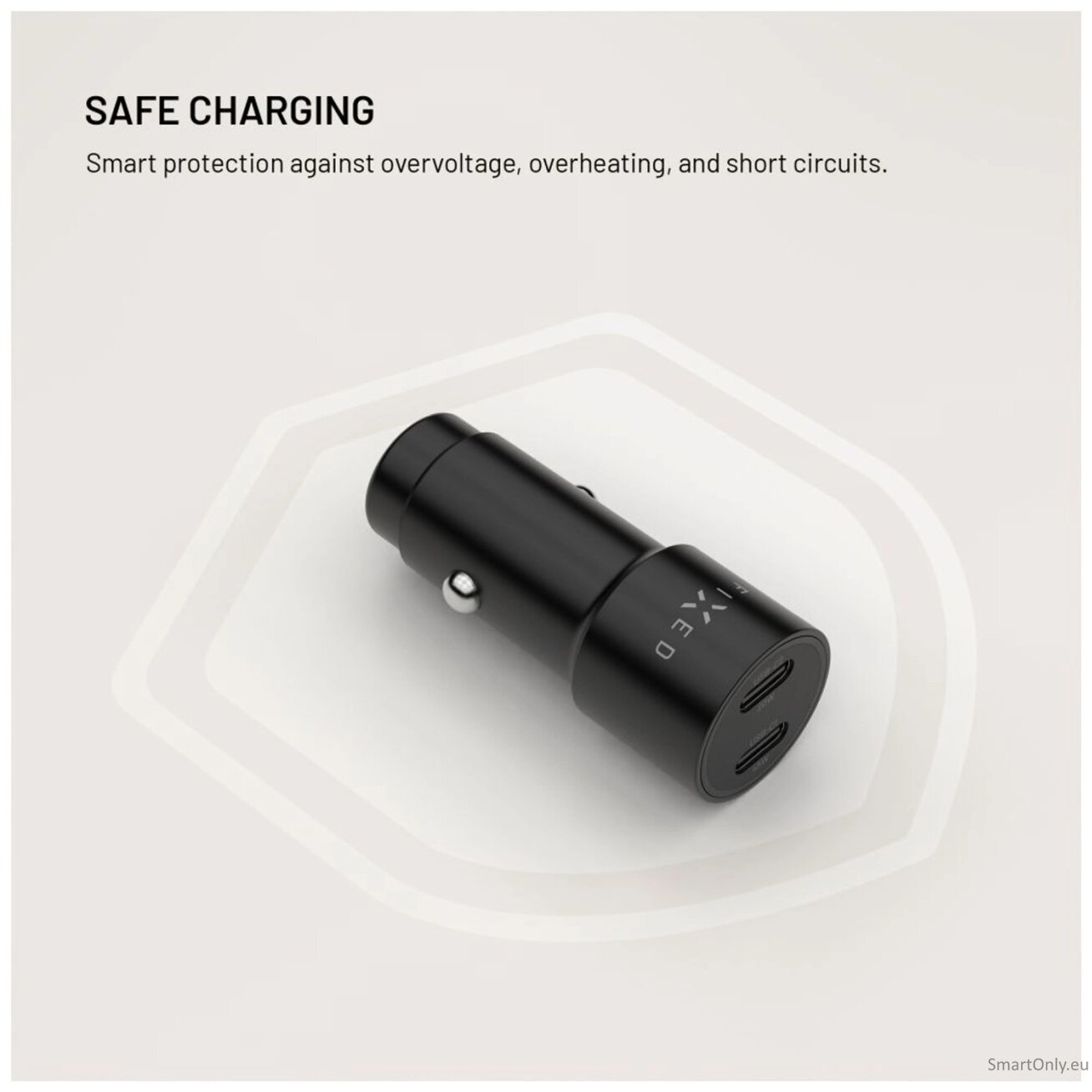 Fixed Dual USB-C Car Charger, 65W, PD 3.0 6 Fixed Dual USB-C Car Charger, 65W, PD 3.0 6