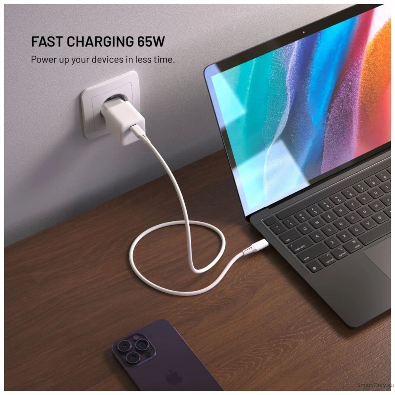 Fixed Mini GaN power adapter with USB-C output and PD support, 65W 2 Fixed Mini GaN power adapter with USB-C output and PD support, 65W 2