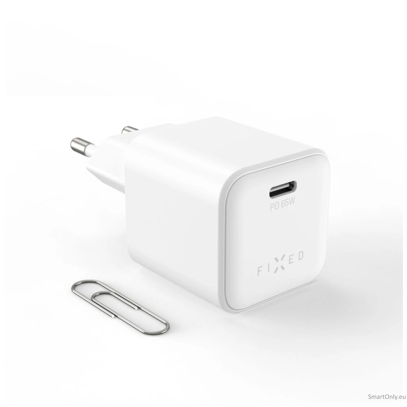 Fixed Mini GaN power adapter with USB-C output and PD support, 65W Fixed Mini GaN power adapter with USB-C output and PD support, 65W