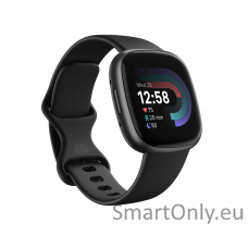 Fitbit Versa 4 Smart watch, NFC, GPS (satellite), AMOLED, Touchscreen, Heart rate monitor, Activity monitoring 24/7, Waterproof, Bluetooth, Wi-Fi, Black/Graphite