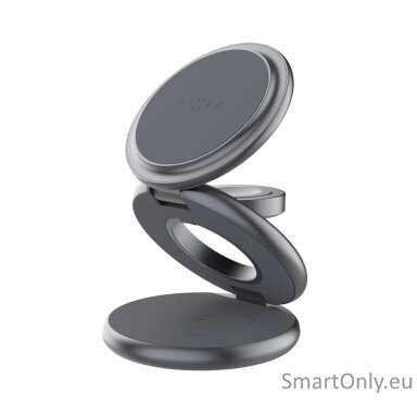 Fixed MagPowerstation Round 3-in-1 foldable wireless charger with MagSafe support | Gray Fixed MagPowerstation Round 3-in-1 foldable wireless charger with MagSafe support | Gray