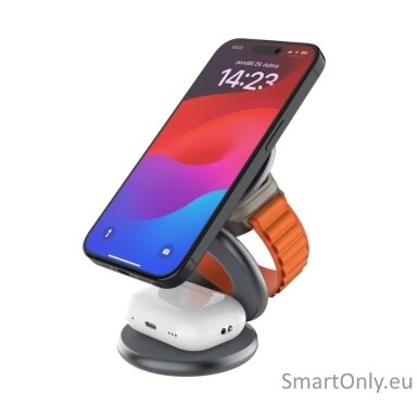 Fixed MagPowerstation Round 3-in-1 foldable wireless charger with MagSafe support | Gray Fixed MagPowerstation Round 3-in-1 foldable wireless charger with MagSafe support | Gray