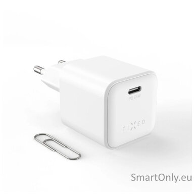 Fixed Mini GaN power adapter with USB-C output and PD support, 65W