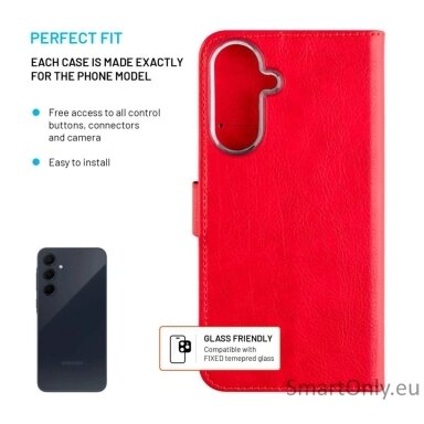 Fixed Opus | Book Case | Samsung | Galaxy A36 5G/A56 5G | Leather | Red Fixed Opus | Book Case | Samsung | Galaxy A36 5G/A56 5G | Leather | Red