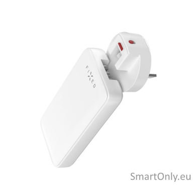 Fixed Slim Traveller 2xUSB-C Travel Charger with world adapters, GaN, 45W | White