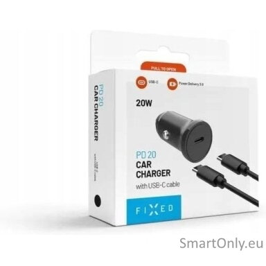 Fixed USB-C Car Charger 20W+ USB-C/USB-C Cable | FIXCC20N-CC-BK
