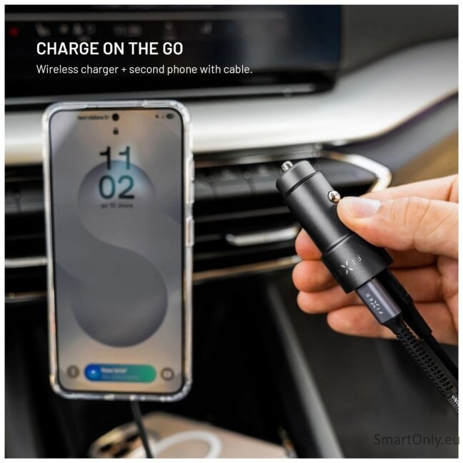 Fixed Dual USB-C Car Charger, 65W, PD 3.0 4