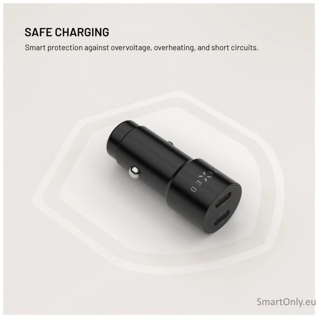 Fixed Dual USB-C Car Charger, 65W, PD 3.0 6 Fixed Dual USB-C Car Charger, 65W, PD 3.0 6