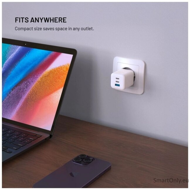 Fixed Mini 2x USB-C and USB GaN Charger 65W 6 Fixed Mini 2x USB-C and USB GaN Charger 65W 6