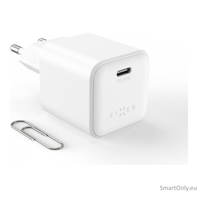 Fixed Mini GaN power adapter with USB-C output and PD support, 65W 6