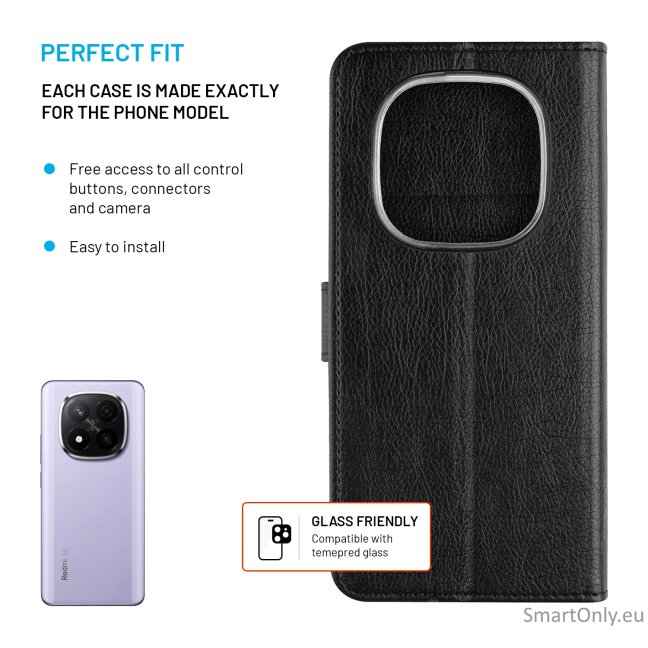 Fixed Opus | Book Case | Xiaomi | Redmi Note 15 Pro 4G | Synthetic leather | Black 6