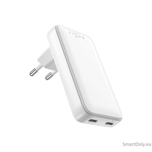 Fixed Slim 2xUSB-C Travel Charger, GaN, PD support 5