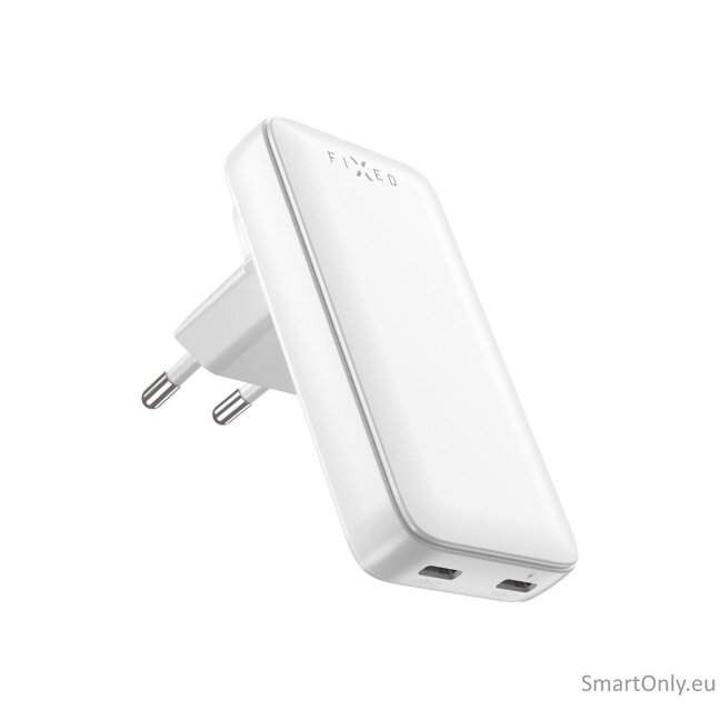 Fixed Slim Traveller 2xUSB-C Travel Charger with world adapters, GaN, 45W | White 4