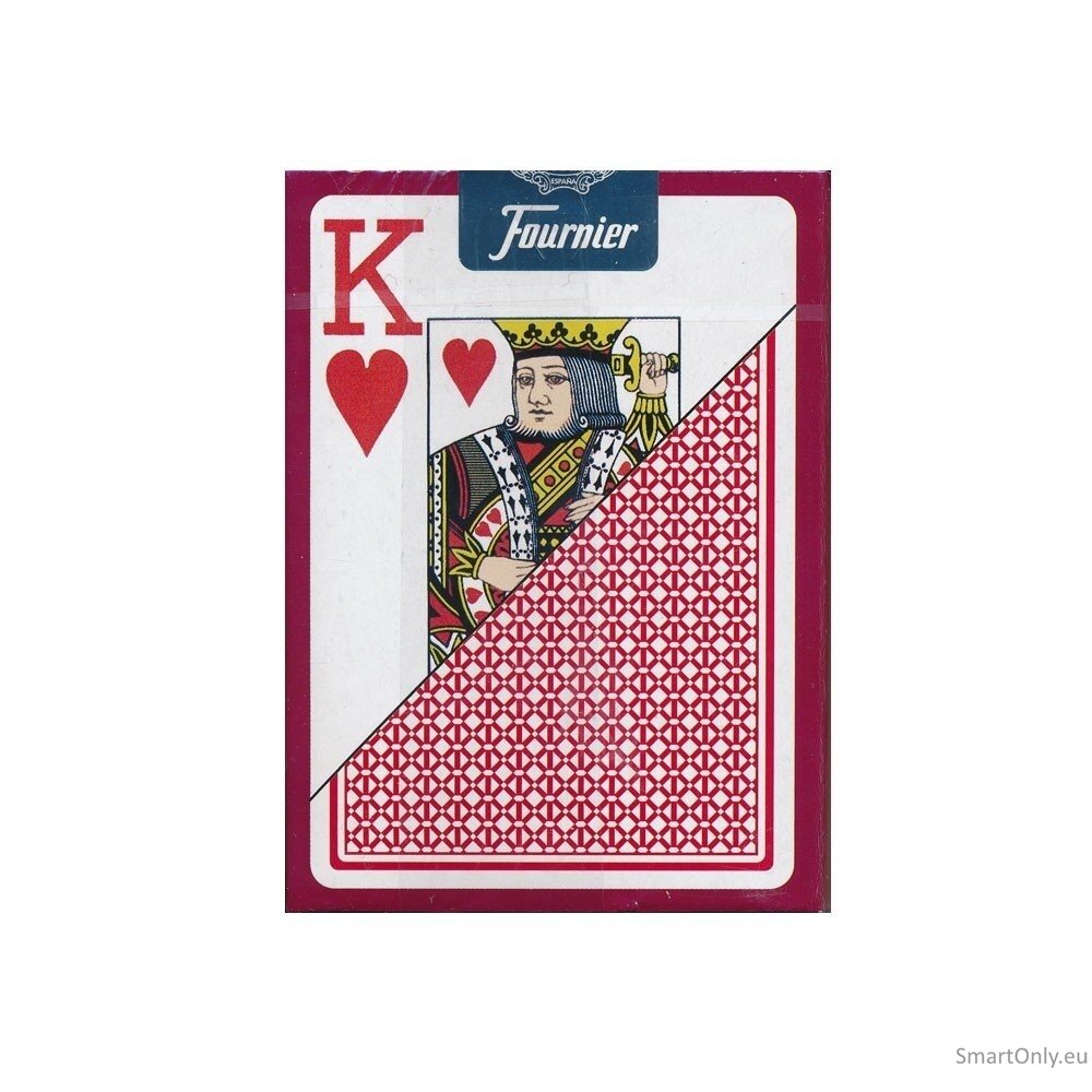Fournier 818 Linen Finish Pokerio kortos (Raudona) 3 Fournier 818 Linen Finish Pokerio kortos (Raudona) 3