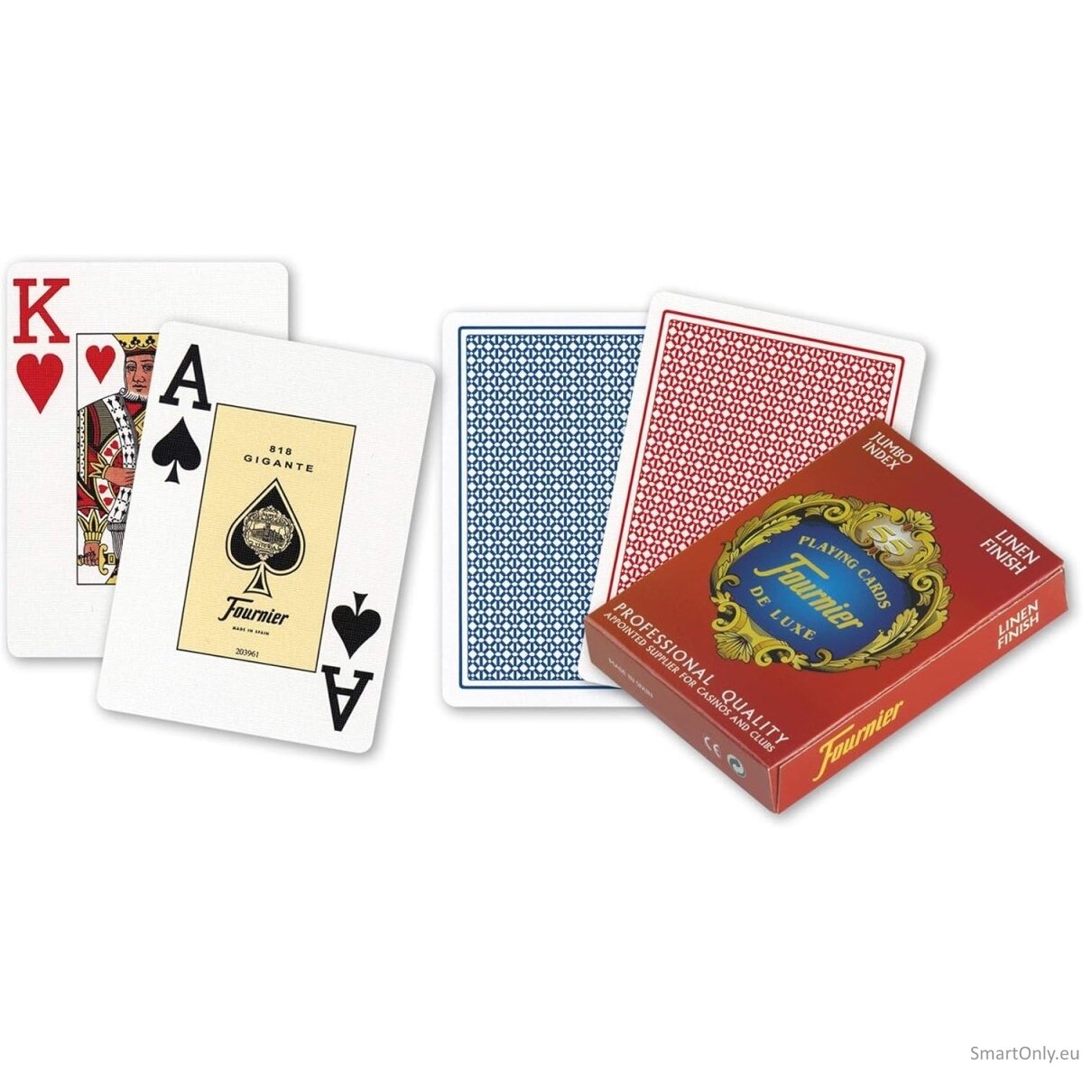 Fournier 818 Linen Finish Pokerio kortos (Raudona) 4 Fournier 818 Linen Finish Pokerio kortos (Raudona) 4