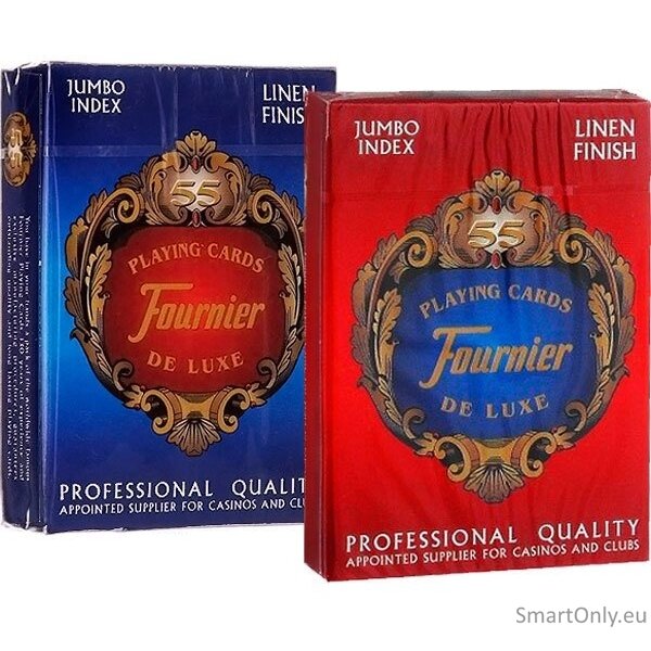 Fournier 818 Linen Finish Pokerio kortos (Raudona) 2 Fournier 818 Linen Finish Pokerio kortos (Raudona) 2