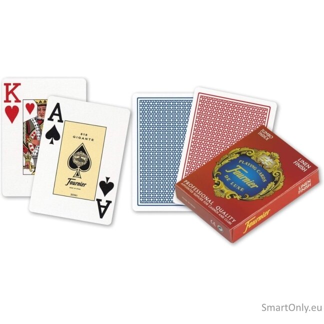 Fournier 818 Linen Finish Pokerio kortos (Raudona) 4 Fournier 818 Linen Finish Pokerio kortos (Raudona) 4