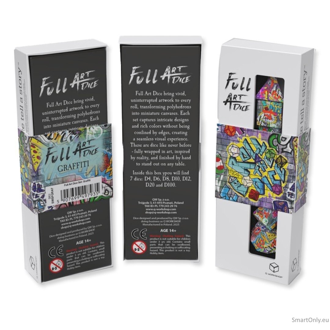 Full Art Dice™ Graffiti kauliukų rinkinys Q-WORKSHOP Full Art Dice™ Graffiti kauliukų rinkinys Q-WORKSHOP