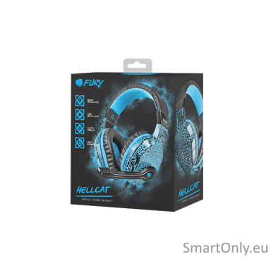 Fury Gaming Headset, Wired, NFU-0863 Hellcat, Black/Blue, Built-in microphone Fury Gaming Headset, Wired, NFU-0863 Hellcat, Black/Blue, Built-in microphone