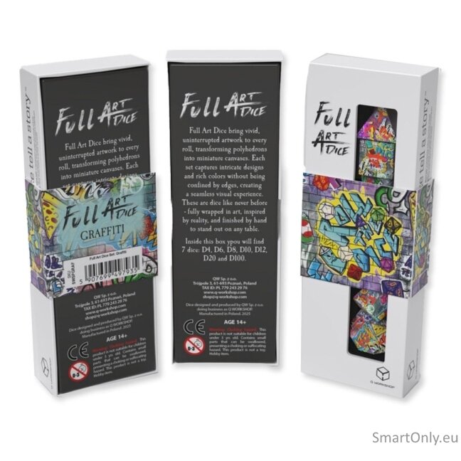 Full Art Dice™ Graffiti kauliukų rinkinys Q-WORKSHOP Full Art Dice™ Graffiti kauliukų rinkinys Q-WORKSHOP