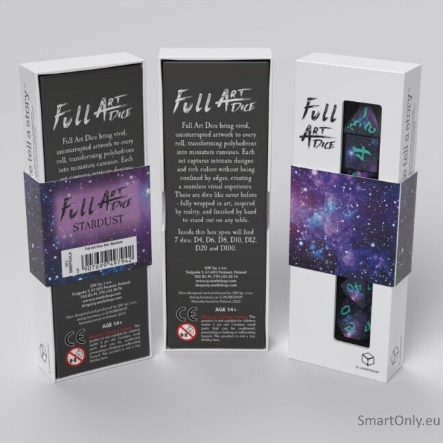 Full Art Dice™ Stardust kauliukų rinkinys Q-WORKSHOP 6 Full Art Dice™ Stardust kauliukų rinkinys Q-WORKSHOP 6