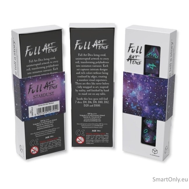 Full Art Dice™ Stardust kauliukų rinkinys Q-WORKSHOP Full Art Dice™ Stardust kauliukų rinkinys Q-WORKSHOP