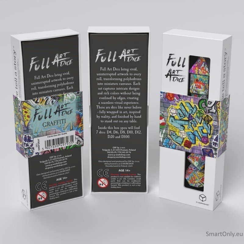 Full Art Dice™ Graffiti kauliukų rinkinys Q-WORKSHOP 6 Full Art Dice™ Graffiti kauliukų rinkinys Q-WORKSHOP 6
