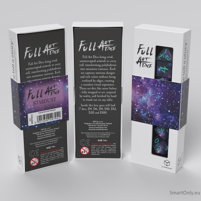Full Art Dice™ Stardust kauliukų rinkinys Q-WORKSHOP 6 Full Art Dice™ Stardust kauliukų rinkinys Q-WORKSHOP 6