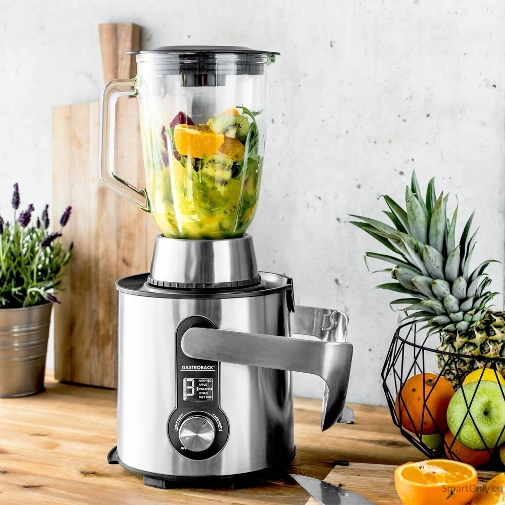 Gastroback Design Multi Juicer Digital Pro | 40153 | Type Multi juicer | Stainless steel/Black | 1500 W | Extra large fruit input | Number of speeds 5 5 Gastroback Design Multi Juicer Digital Pro | 40153 | Type Multi juicer | Stainless steel/Black | 1500 W | Extra large fruit input | Number of speeds 5 5