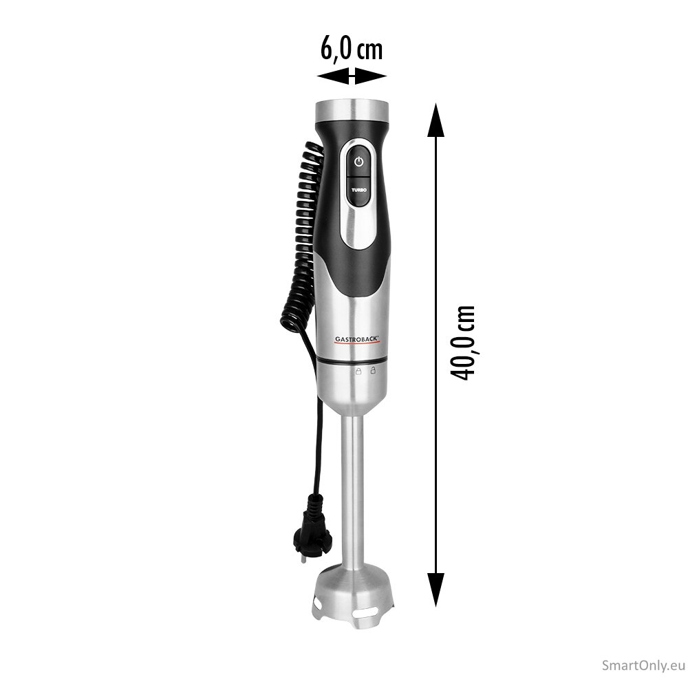 Gastroback Powermix Hand Blender FlexCord | 40968 | Hand Blender | 1500 W | Number of speeds 20 | Turbo mode | Silver/Black 13 Gastroback Powermix Hand Blender FlexCord | 40968 | Hand Blender | 1500 W | Number of speeds 20 | Turbo mode | Silver/Black 13
