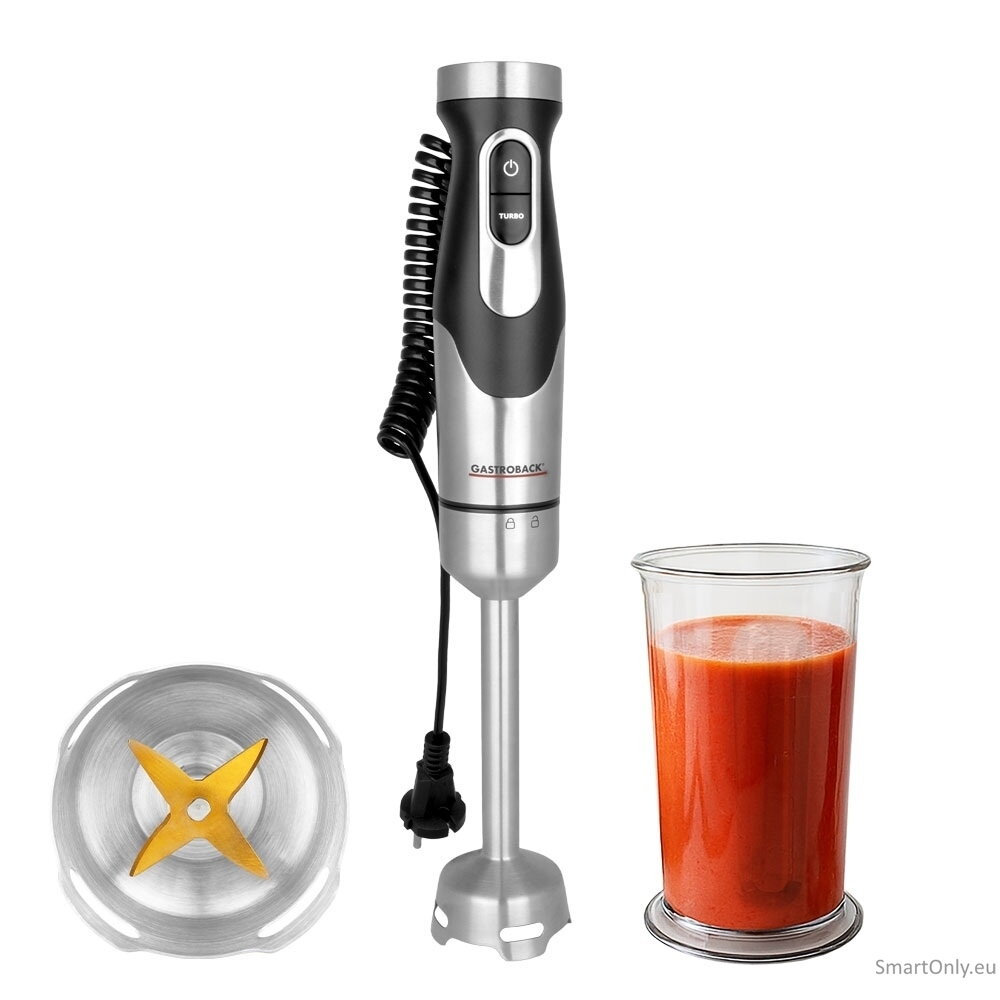 Gastroback Powermix Hand Blender FlexCord | 40968 | Hand Blender | 1500 W | Number of speeds 20 | Turbo mode | Silver/Black Gastroback Powermix Hand Blender FlexCord | 40968 | Hand Blender | 1500 W | Number of speeds 20 | Turbo mode | Silver/Black