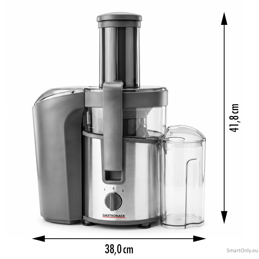 Gastroback Vital Juicer Plus | 40116 | Type Centrifugal juicer | Silver/Black | 800 W | Extra large fruit input | Number of speeds 2 3