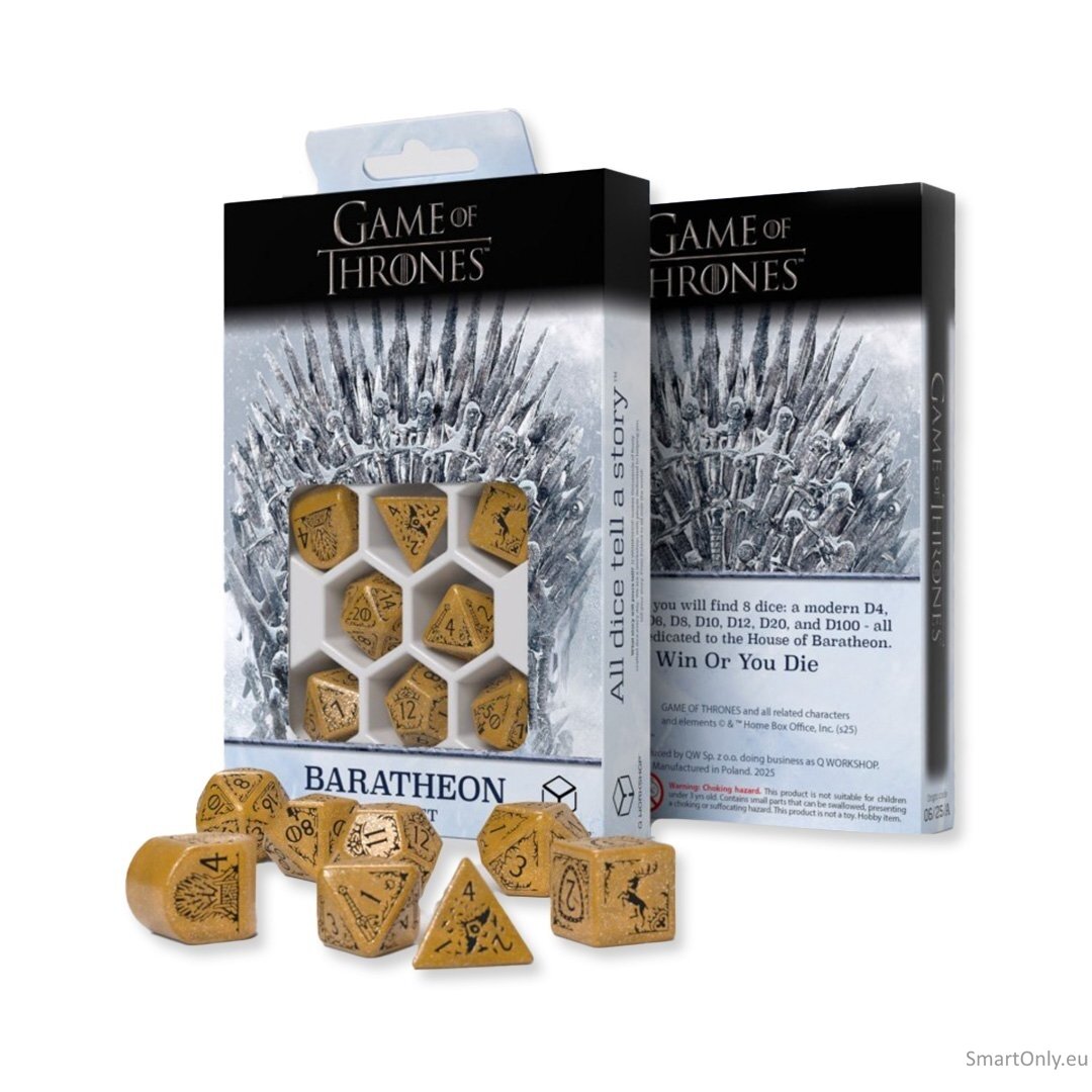 Game of Thrones. Baratheon kauliukų rinkinys Q-WORKSHOP Game of Thrones. Baratheon kauliukų rinkinys Q-WORKSHOP