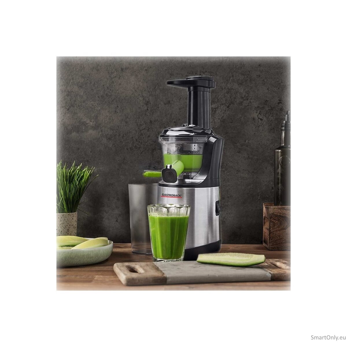 Gastroback Slow Juicer Advanced Vital | 40145 | Type Slow juicer | Stainless steel/Black | 150 W | Number of speeds 1 9 Gastroback Slow Juicer Advanced Vital | 40145 | Type Slow juicer | Stainless steel/Black | 150 W | Number of speeds 1 9