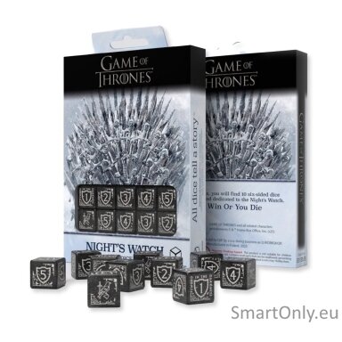 Game of Thrones. Night's Watch kauliukų rinkinys 10xD6 Q-WORKSHOP