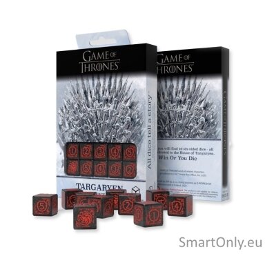 Game of Thrones. Targaryen kauliukų rinkinys 10xD6 Q-WORKSHOP