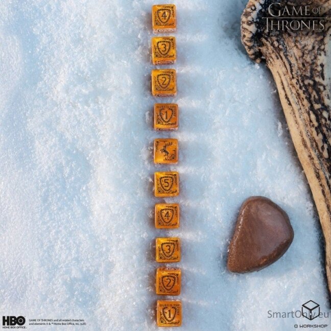 Game of Thrones. Baratheon kauliukų rinkinys 10xD6 Q-WORKSHOP 5
