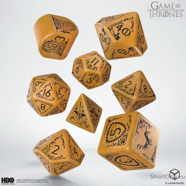 Game of Thrones. Baratheon kauliukų rinkinys Q-WORKSHOP 1 Game of Thrones. Baratheon kauliukų rinkinys Q-WORKSHOP 1