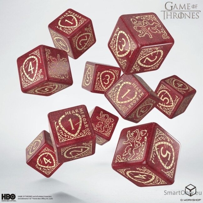 Game of Thrones. Lannister kauliukų rinkinys 10xD6 Q-WORKSHOP 2