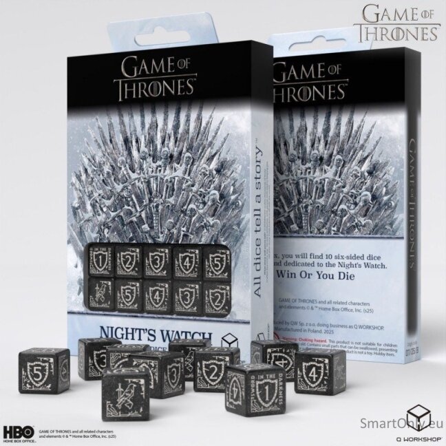 Game of Thrones. Night's Watch kauliukų rinkinys 10xD6 Q-WORKSHOP 4