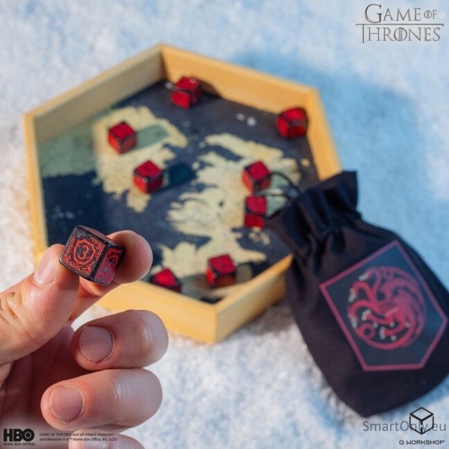 Game of Thrones. Targaryen kauliukų rinkinys 10xD6 Q-WORKSHOP 4 Game of Thrones. Targaryen kauliukų rinkinys 10xD6 Q-WORKSHOP 4