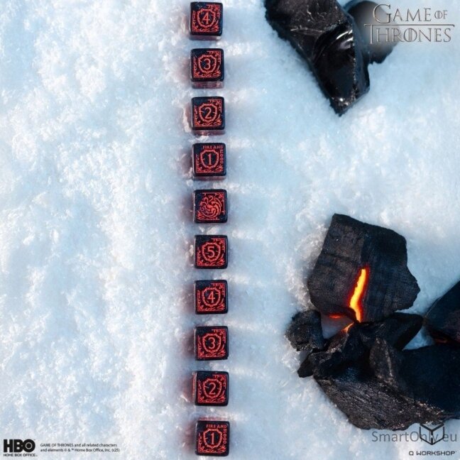 Game of Thrones. Targaryen kauliukų rinkinys 10xD6 Q-WORKSHOP 5