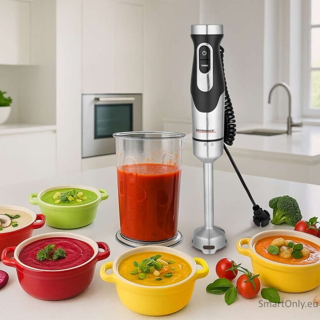 Gastroback Powermix Hand Blender FlexCord | 40968 | Hand Blender | 1500 W | Number of speeds 20 | Turbo mode | Silver/Black 2 Gastroback Powermix Hand Blender FlexCord | 40968 | Hand Blender | 1500 W | Number of speeds 20 | Turbo mode | Silver/Black 2