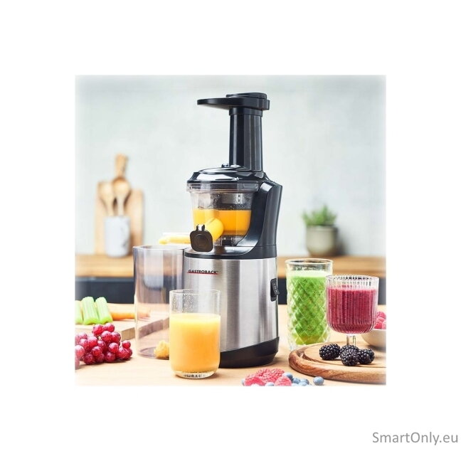 Gastroback Slow Juicer Advanced Vital | 40145 | Type Slow juicer | Stainless steel/Black | 150 W | Number of speeds 1 8 Gastroback Slow Juicer Advanced Vital | 40145 | Type Slow juicer | Stainless steel/Black | 150 W | Number of speeds 1 8
